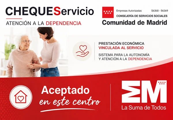 Cheque Servicio de la Comunidad de Madrid aceptado en Ayuda Domicilio Madrid