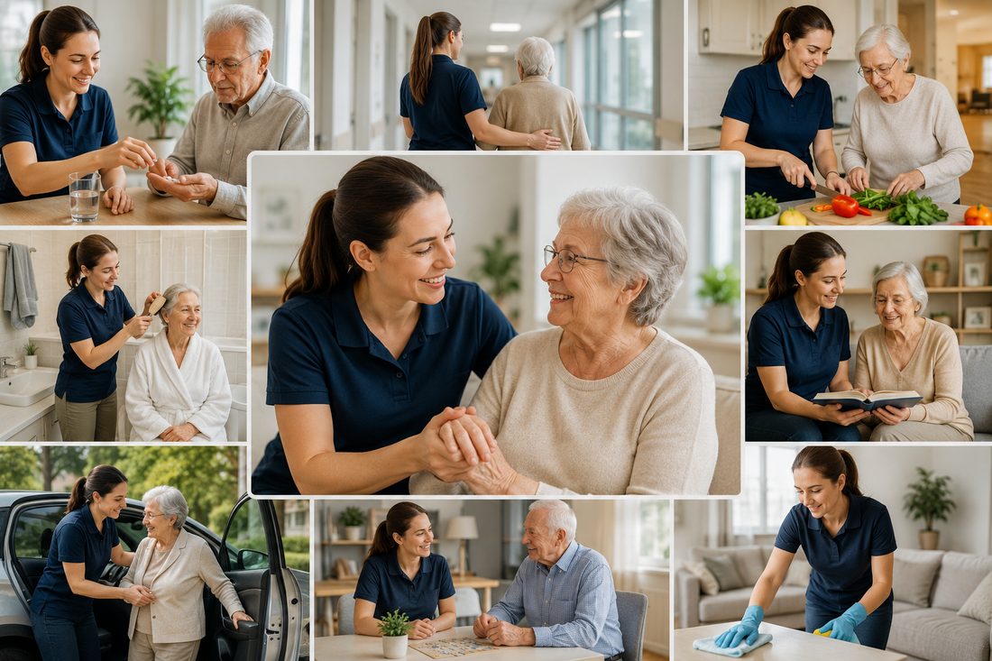 Servicios de ayuda a domicilio de Ayuda Domicilio Madrid: aseo, comidas, medicación, acompañamiento, paseos y compañía